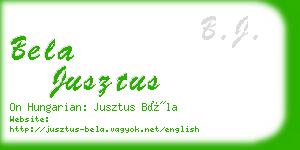 bela jusztus business card